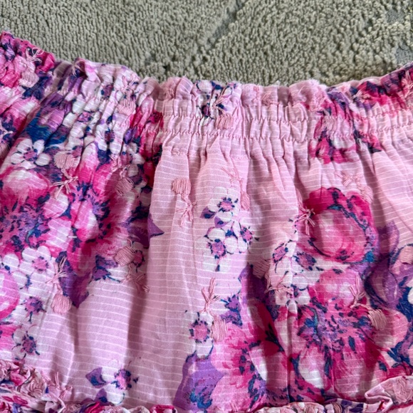 LoveShackFancy Cairo mini skirt pink purple floral tiered ruffled embroidered XS - Picture 12 of 12